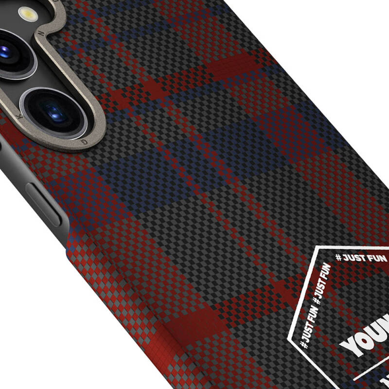 Galaxy S24 Case Plaid Patterned Youngkit Gezhi Series Cover - 8