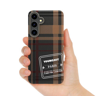 Galaxy S24 Case Plaid Patterned Youngkit Gezhi Series Cover - 10