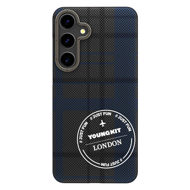 Galaxy S24 Case Plaid Patterned Youngkit Gezhi Series Cover - 11