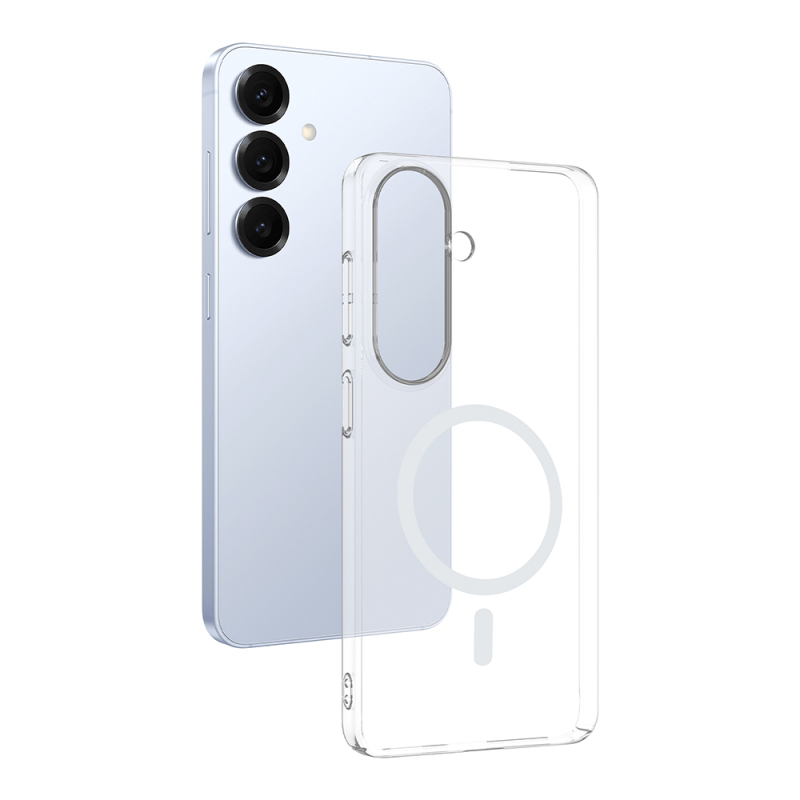 Galaxy S24 FE Camera Protected M-Safe Charging Transparent Zore London Hard PC Case - 2