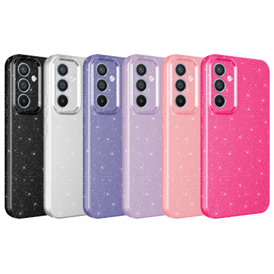 Galaxy S24 FE Case Camera Protection Glitter Luxury Zore Koton Cover - 6