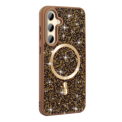 Galaxy S24 FE Case Diamond Design Magsafe Charging Feature Zore Mosaic Silicone Cover - 4
