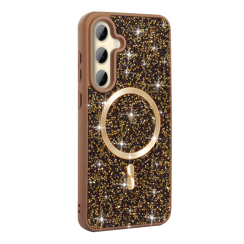 Galaxy S24 FE Case Diamond Design Magsafe Charging Feature Zore Mosaic Silicone Cover - 4