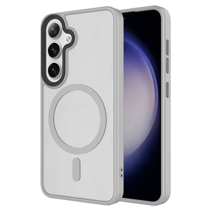 Galaxy S24 FE Case Hard PC Back Surface Wireless Charging Enabled Zore Fleet M-safe Cover - 6