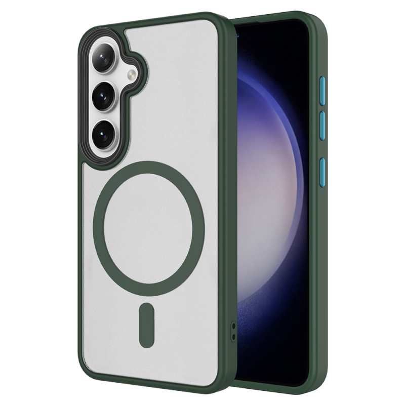 Galaxy S24 FE Case Hard PC Back Surface Wireless Charging Enabled Zore Fleet M-safe Cover - 3