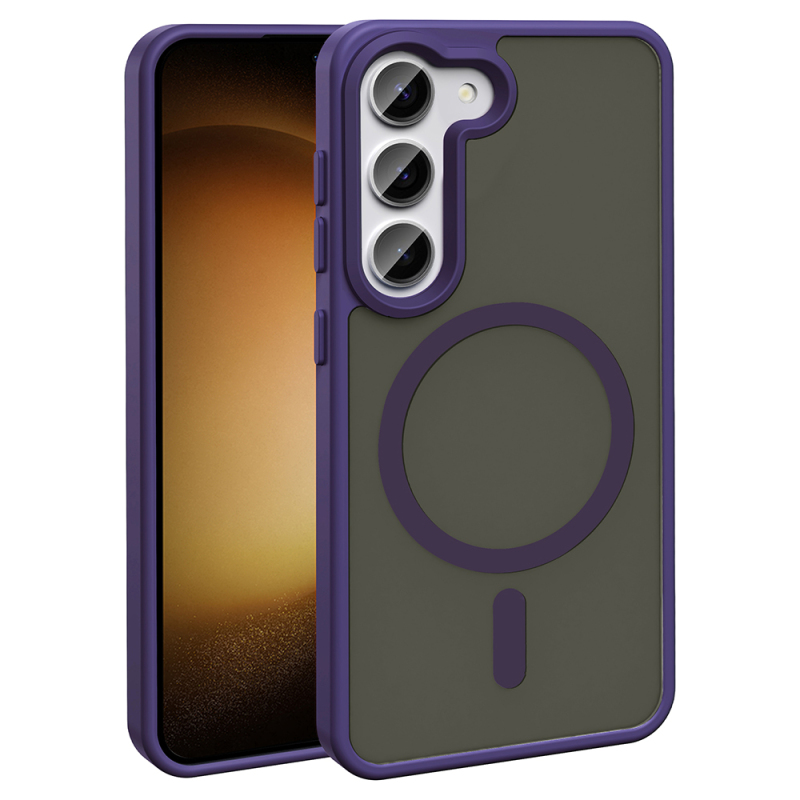 Galaxy S24 FE Case Magsafe Charging Featured Matte Back Surface Zore Sio Cover - 3