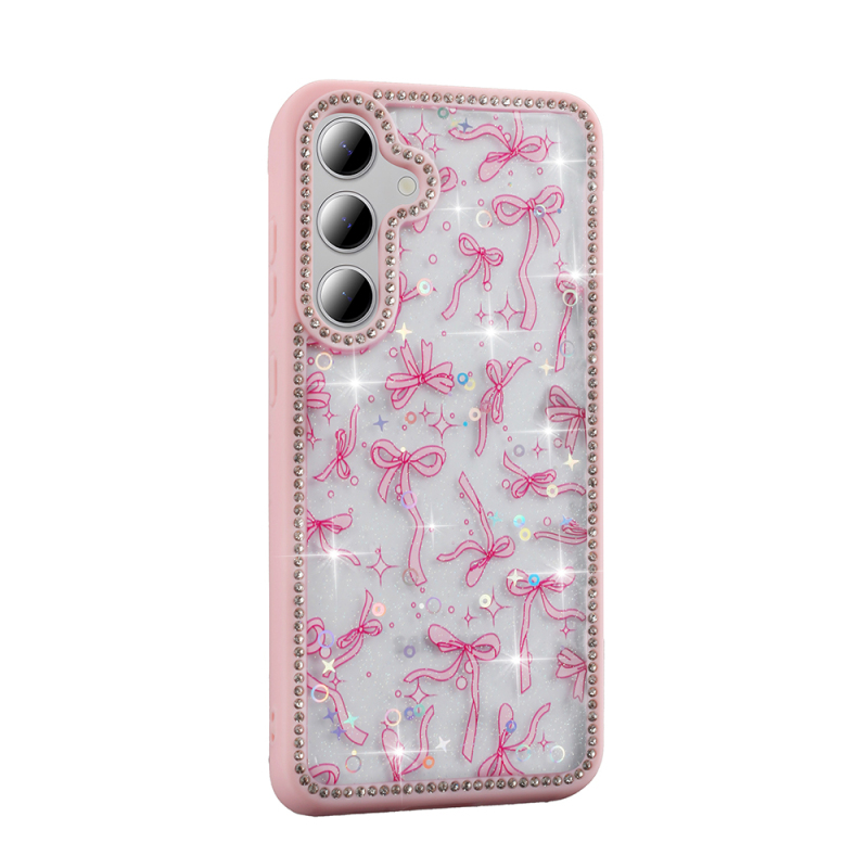 Galaxy S24 FE Case Stone and Glitter Design Zore Azra Cover - 7
