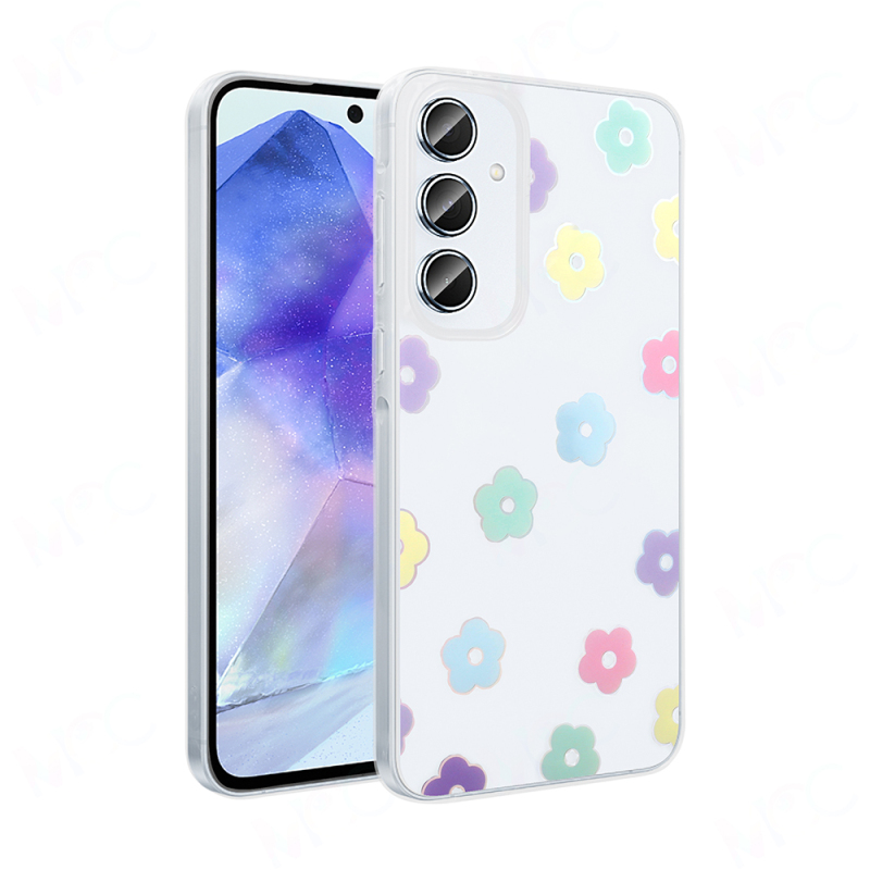 Galaxy S24 FE Case Transparent Figured Zore Folk Hard Cover - 2