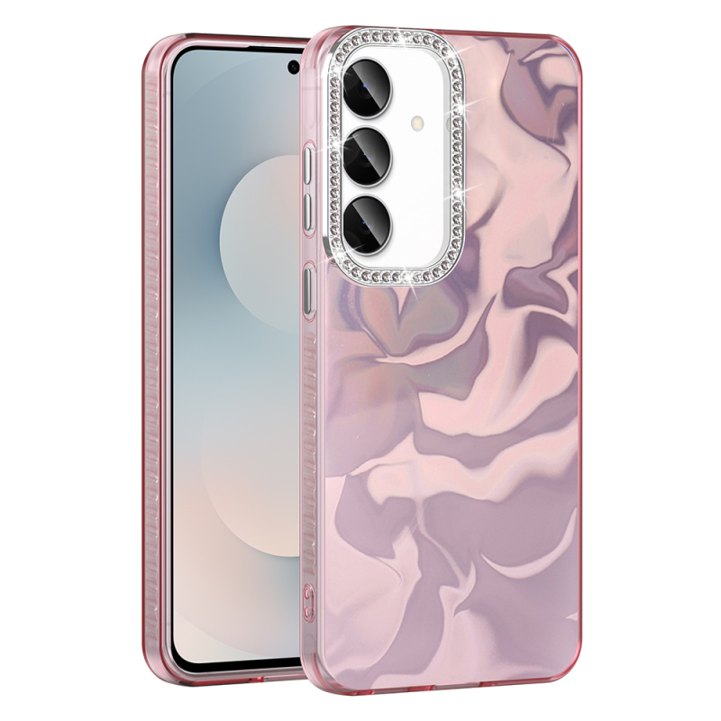 Galaxy S24 FE Case with Airbag, Shiny Stone Detail Design, Zore Esila Cover - 1