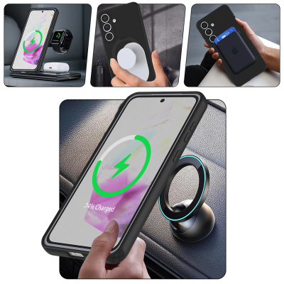 Galaxy S24 FE Case Zore Samara Cover with M-safe Charging Stand - 10