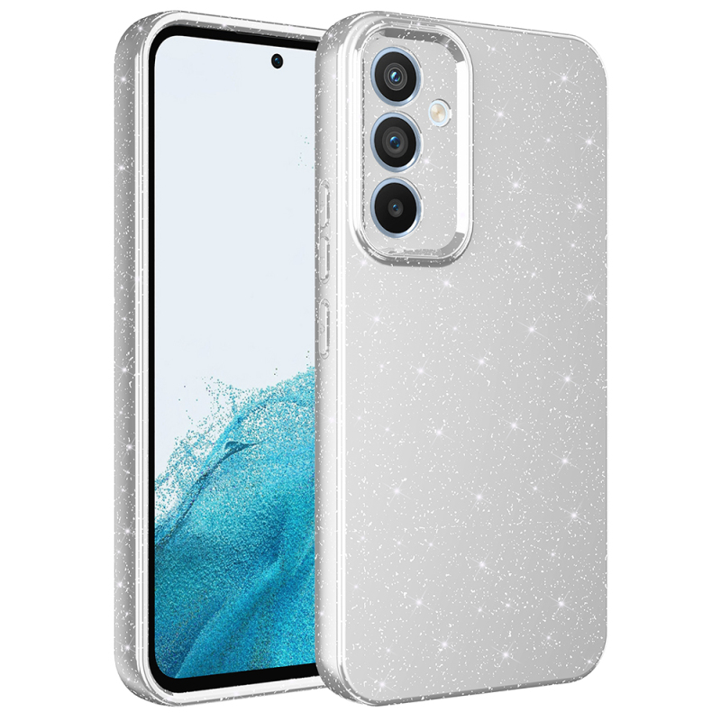 Galaxy S24 FE Kılıf Kamera Korumalı Simli Lüks Zore Koton Kapak - 3