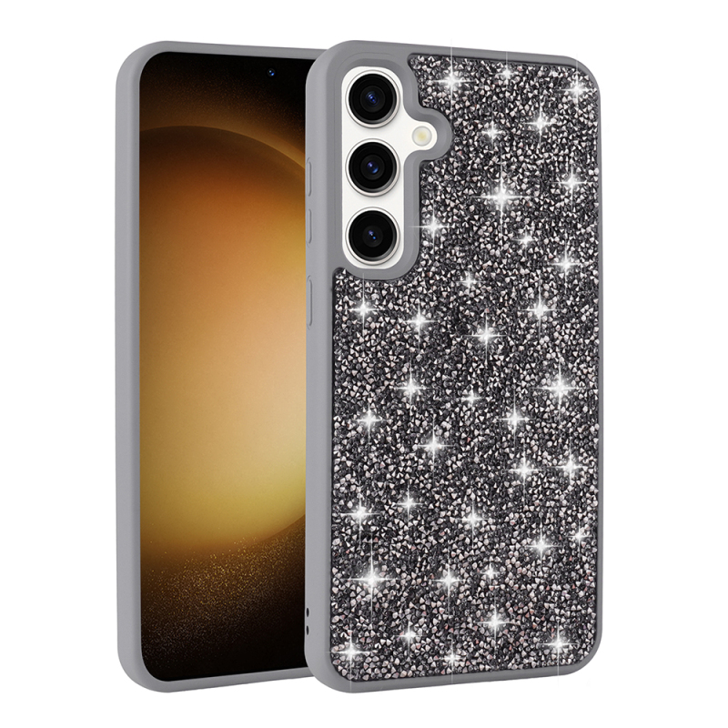 Galaxy S24 FE Kılıf Parlak Taşlı Tasarım Zore Pırlanta Kapak - 3