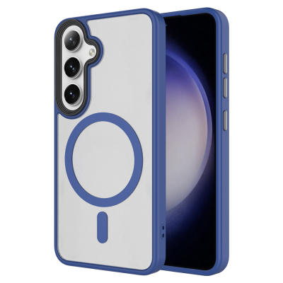 Galaxy S24 FE Kılıf Sert PC Arka Yüzey Wireless Şarj Özellikli Zore Flet M-safe Kapak - 5