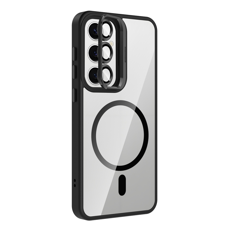 Galaxy S24 FE Kılıf Standlı ve Kamera Lens Hediyeli M-Safe Şarj Özellikli Zore Etro Kapak - 12
