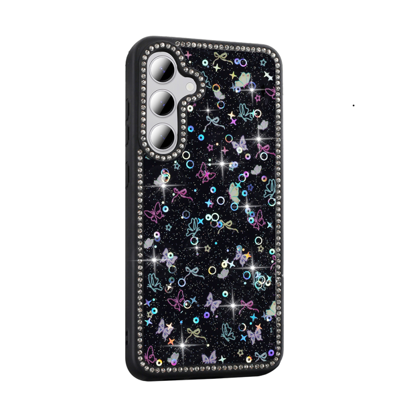 Galaxy S24 FE Kılıf Taşlı ve Simli Tasarım Zore Azra Kapak - 6