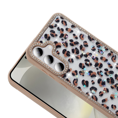 Galaxy S24 FE Kılıf Taşlı ve Simli Tasarım Zore Azra Kapak - 8