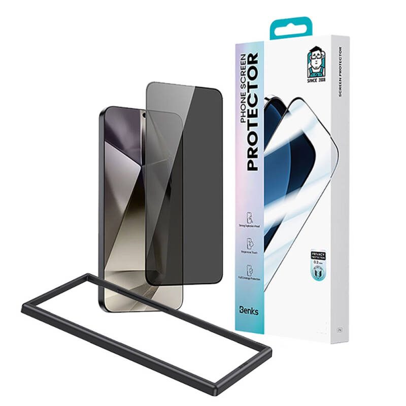 Galaxy S24 Plus Benks Ultra Shield 0.3mm Privacy Ekran Koruyucu + Kolay Uygulama Aparatlı - 1