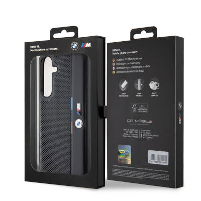 Galaxy S24 Plus Case BMW Original Licensed M Logo Three Color Striped Perforated Detail Line Cover - 7