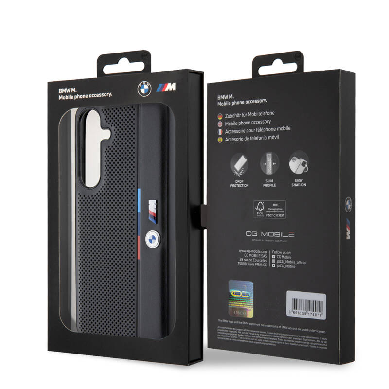 Galaxy S24 Plus Case BMW Original Licensed M Logo Three Color Striped Perforated Detail Line Cover - 7