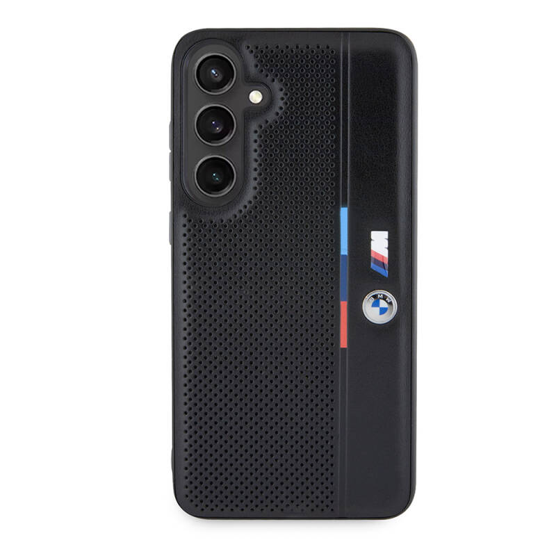 Galaxy S24 Plus Case BMW Original Licensed M Logo Three Color Striped Perforated Detail Line Cover - 8