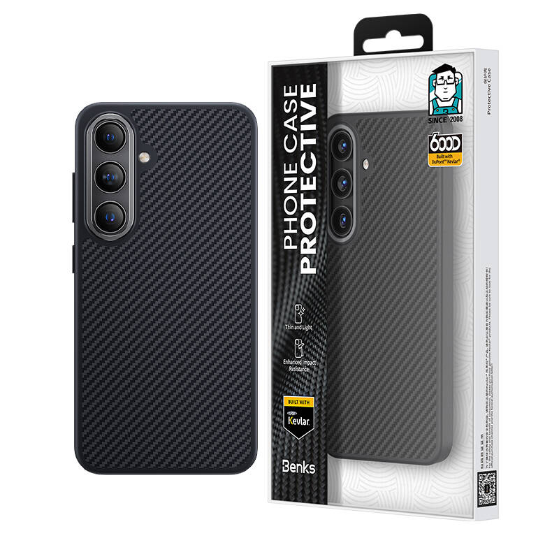 Galaxy S24 Plus Case Carbon Fiber Benks Hybrid ArmorPro 600D Kevlar Cover with Magsafe Charging Feature - 6