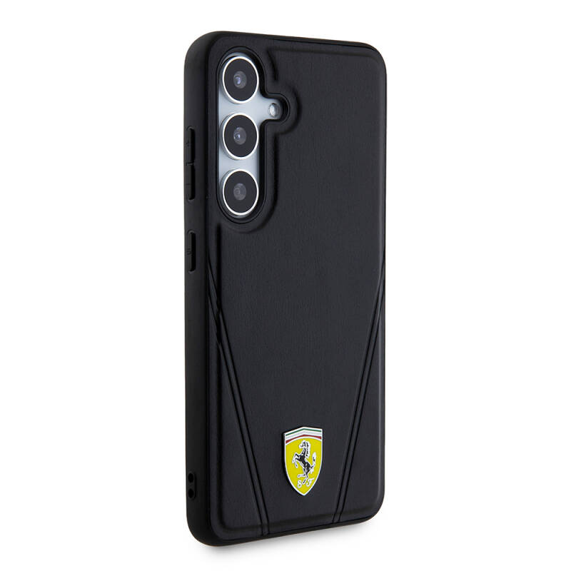 Galaxy S24 Plus Case Ferrari Original Licensed Hot Print V-Line Leather Cover with Magsafe Charging Feature - 3