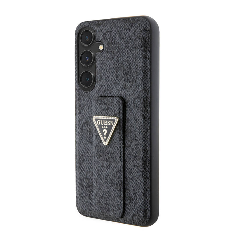 Galaxy S24 Plus Case Guess Original Licensed 4G Patterned Triangle Logo Leather Cover with Stand - 2