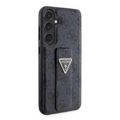 Galaxy S24 Plus Case Guess Original Licensed 4G Patterned Triangle Logo Leather Cover with Stand - 3