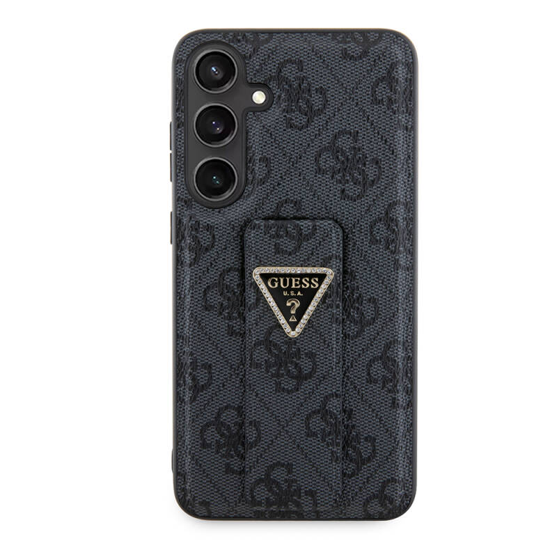 Galaxy S24 Plus Case Guess Original Licensed 4G Patterned Triangle Logo Leather Cover with Stand - 8