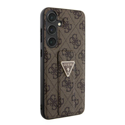 Galaxy S24 Plus Case Guess Original Licensed 4G Patterned Triangle Logo Leather Cover with Stand - 11