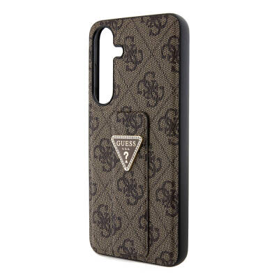 Galaxy S24 Plus Case Guess Original Licensed 4G Patterned Triangle Logo Leather Cover with Stand - 13