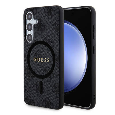 Galaxy S24 Plus Case Guess Original Licensed Magsafe Charging Featured 4G Patterned Text Logo Cover - 1