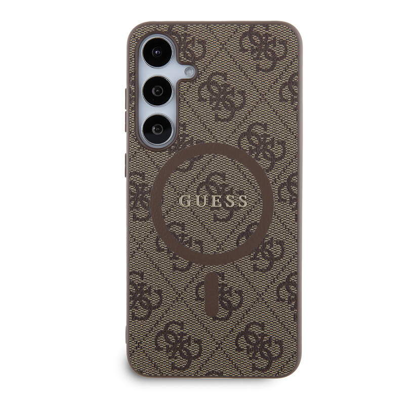 Galaxy S24 Plus Case Guess Original Licensed Magsafe Charging Featured PU Ring 4G Patterned Text Logo Cover - 9