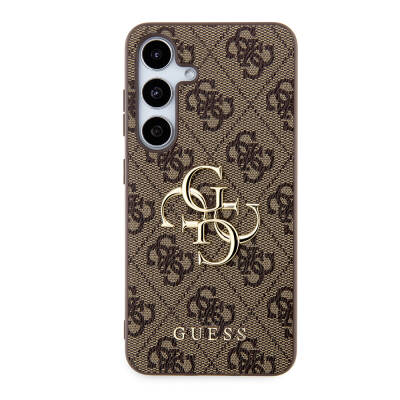 Galaxy S24 Plus Case Guess Original Licensed PU Leather Text and 4G Metal Logo Patterned Cover - 3