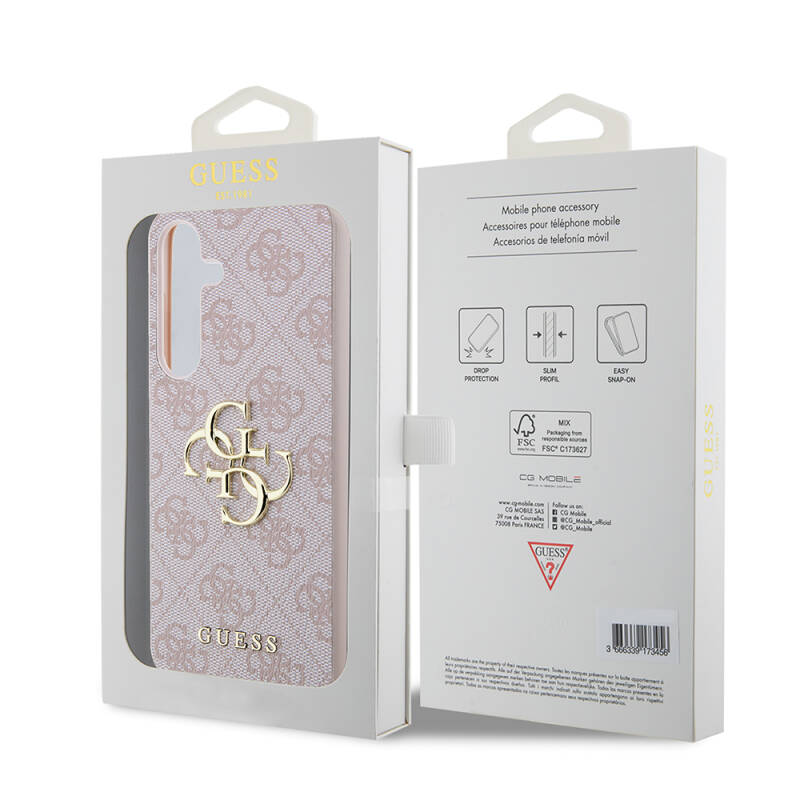 Galaxy S24 Plus Case Guess Original Licensed PU Leather Text and 4G Metal Logo Patterned Cover - 16