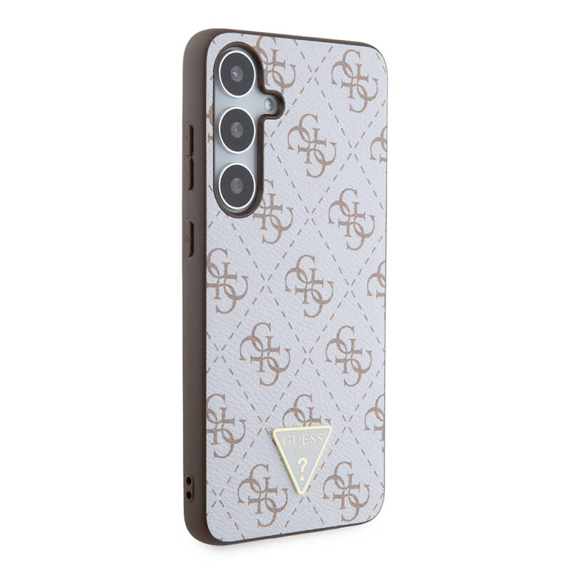 Galaxy S24 Plus Case Guess Original Licensed PU Triangle Logo 4G Patterned Cover - 3