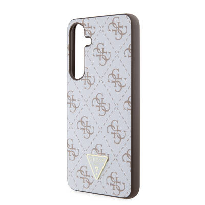 Galaxy S24 Plus Case Guess Original Licensed PU Triangle Logo 4G Patterned Cover - 5