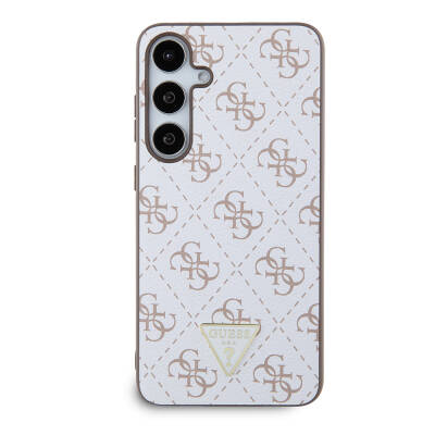 Galaxy S24 Plus Case Guess Original Licensed PU Triangle Logo 4G Patterned Cover - 8