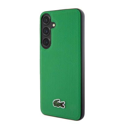 Galaxy S24 Plus Case Lacoste Original Licensed PU Pique Pattern Back Cover with Iconic Crocodile Woven Logo - 3