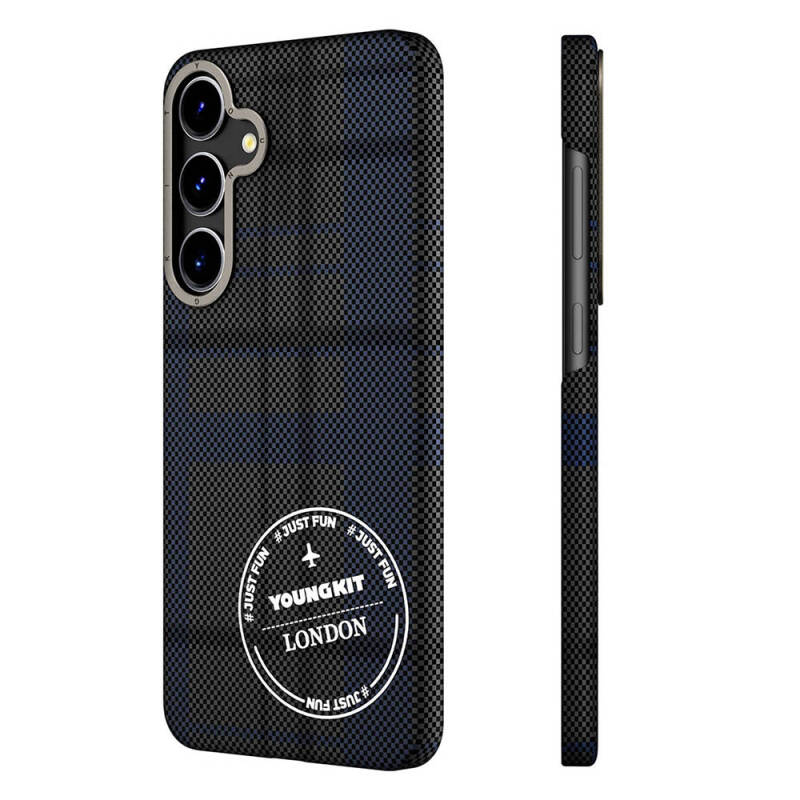 Galaxy S24 Plus Case Plaid Patterned Youngkit Gezhi Series Cover - 13