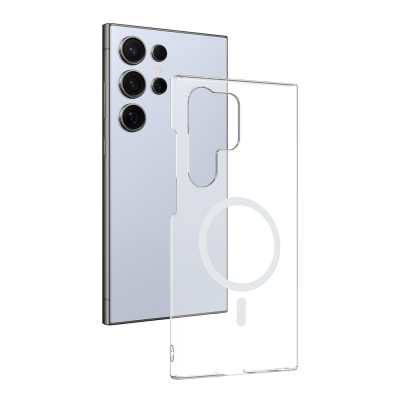 Galaxy S24 Ultra Camera Protected M-Safe Charging Transparent Zore London Hard PC Case - 2