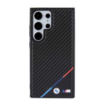 Galaxy S24 Ultra Case BMW Original Licensed Three Stripes PU Carbon Cover with M Logo with Magsafe Charging Feature - 7