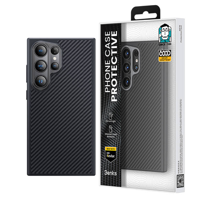 Galaxy S24 Ultra Case Carbon Fiber Benks Hybrid ArmorPro 600D Kevlar Cover with Magsafe Charging Feature - 6