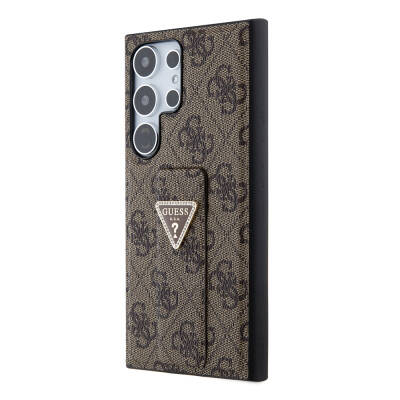Galaxy S24 Ultra Case Guess Original Licensed 4G Patterned Triangle Logo Leather Cover with Stand - 2