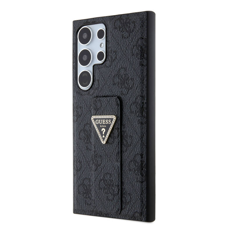 Galaxy S24 Ultra Case Guess Original Licensed 4G Patterned Triangle Logo Leather Cover with Stand - 9