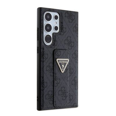 Galaxy S24 Ultra Case Guess Original Licensed 4G Patterned Triangle Logo Leather Cover with Stand - 10