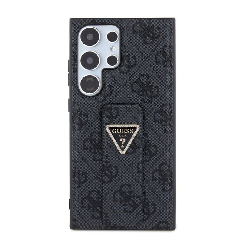 Galaxy S24 Ultra Case Guess Original Licensed 4G Patterned Triangle Logo Leather Cover with Stand - 15