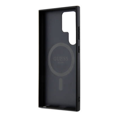 Galaxy S24 Ultra Case Guess Original Licensed Magsafe Charging Featured 4G Patterned Text Logo Cover - 7