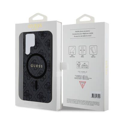 Galaxy S24 Ultra Case Guess Original Licensed Magsafe Charging Featured 4G Patterned Text Logo Cover - 17