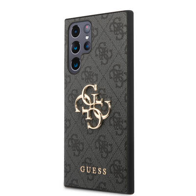 Galaxy S24 Ultra Case Guess Original Licensed PU Leather Text and 4G Metal Logo Patterned Cover - 2